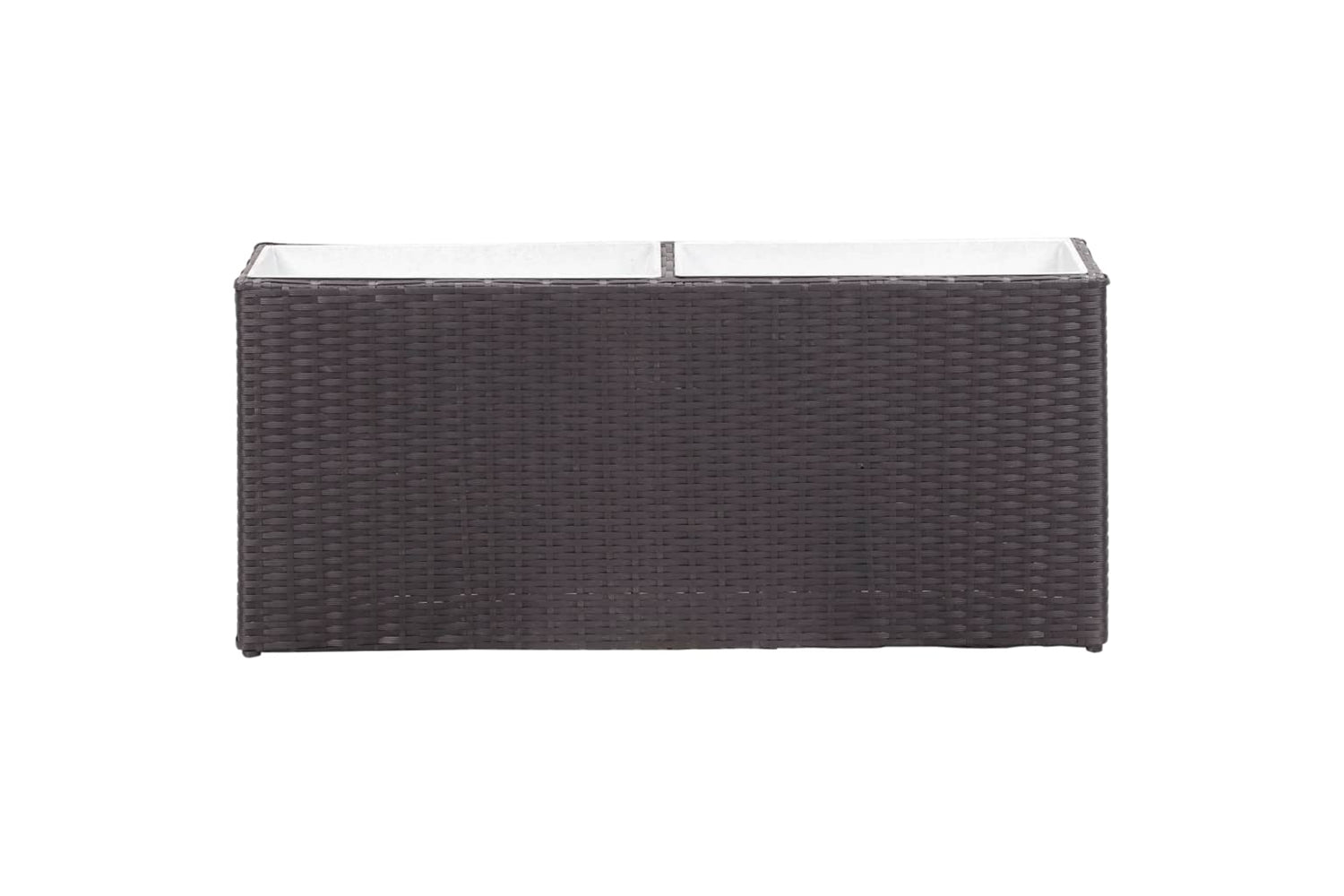 vidaXL 46920 Garden Raised Bed With 2 Pots 90x20x40cm Poly Rattan Black-2