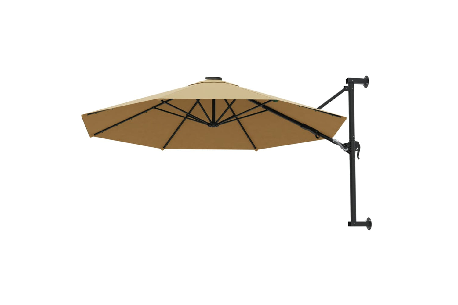 vidaXL Wall-mounted Parasol With Metal Pole 300cm Taupe-3