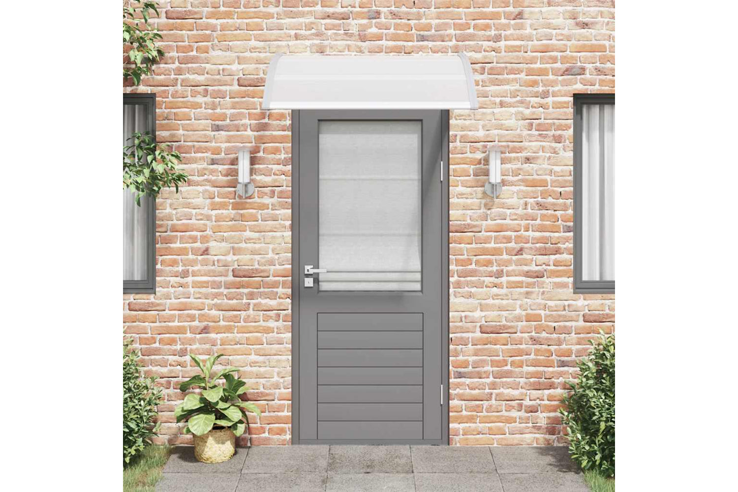 vidaXL 45628 Door Canopy Grey 120x100cm Pc-2