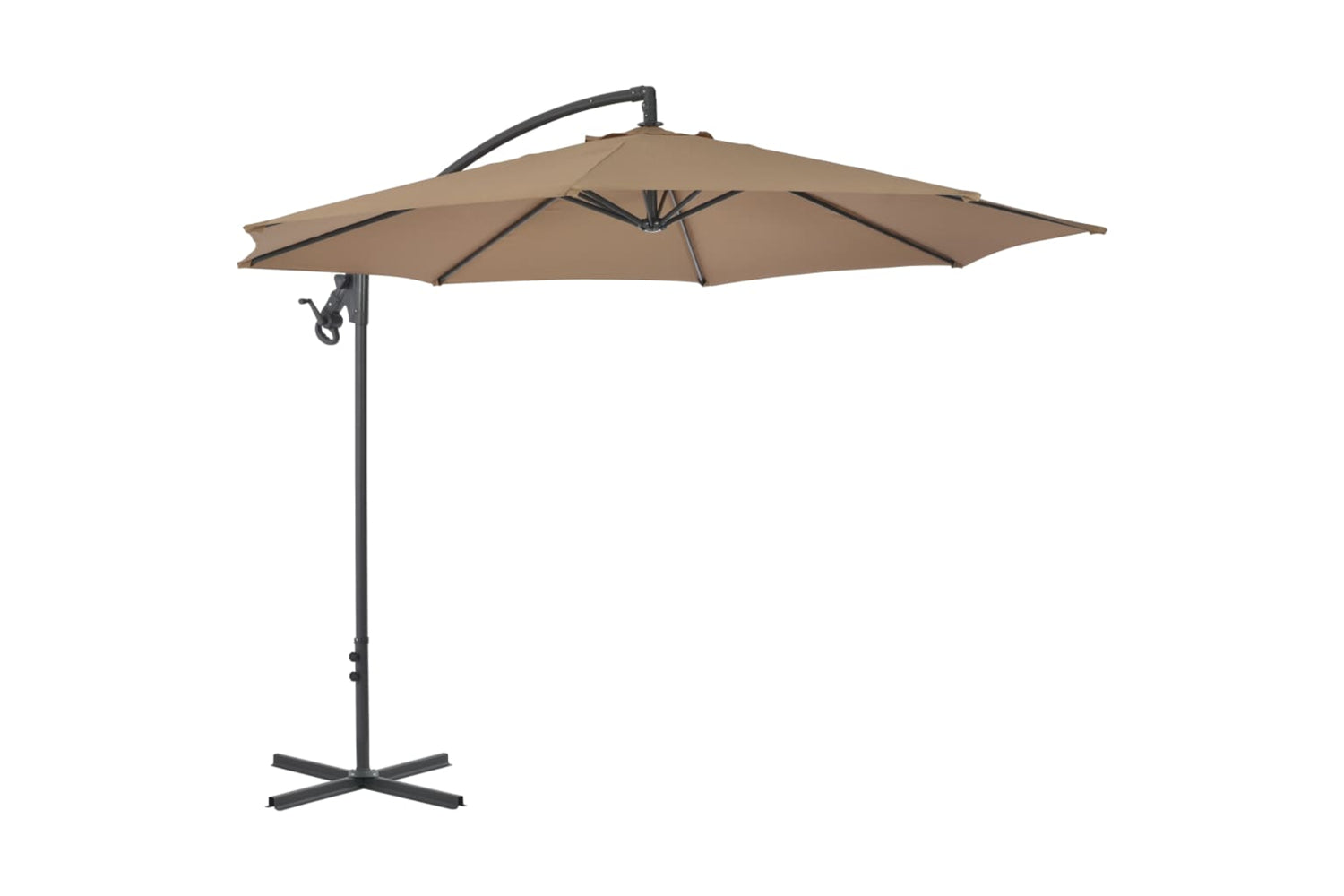 vidaXL 44876 Cantilever Umbrella With Steel Pole 300cm Taupe-2
