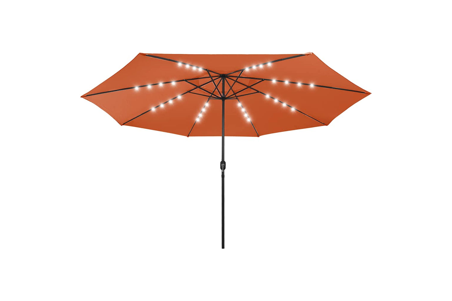 vidaXL 312535 Outdoor Parasol With Led Lights And Metal Pole 400cm Terracotta-2