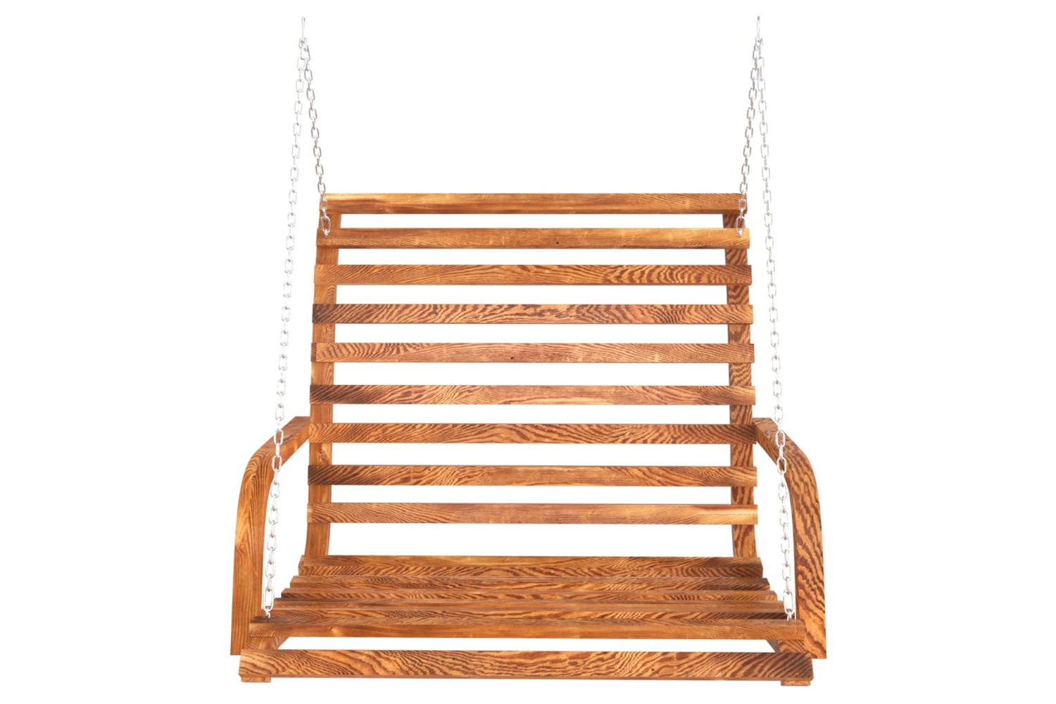 vidaXL Swing Bench Solid Bent Wood With Teak Finish 126x63x92cm-2