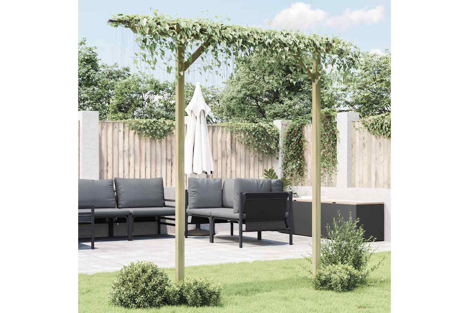 Vidaxl Garden Pergola 205x40x203 Cm Wood-2