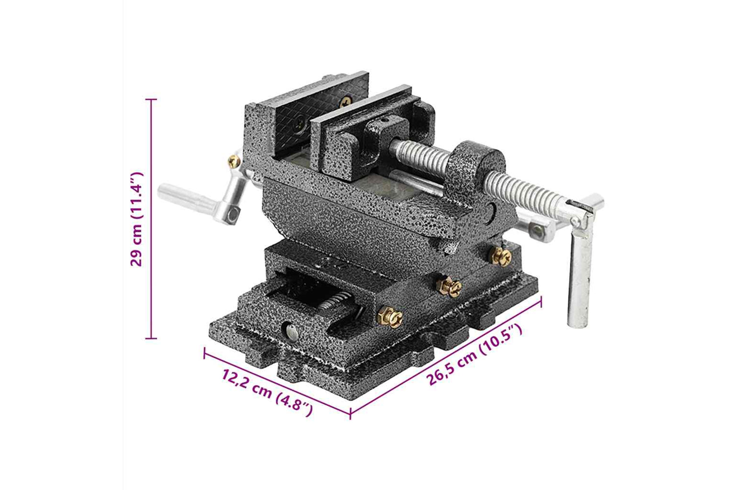 vidaXL 145383 Manually Operated Cross Slide Drill Press Vice 70mm-7