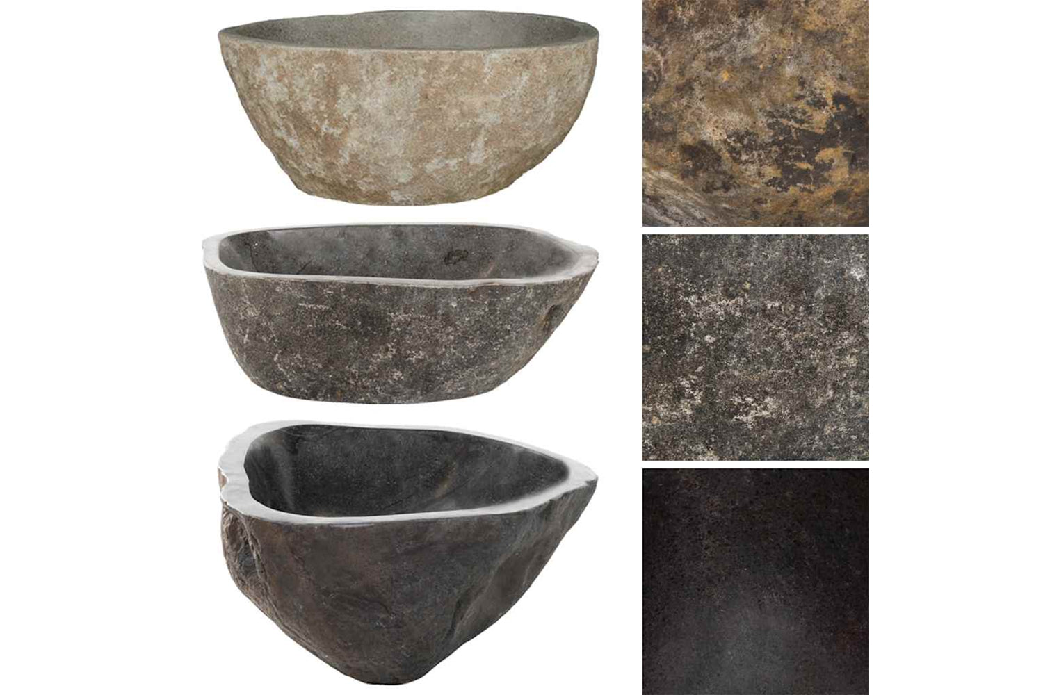 Vidaxl Basin River Stone Oval (37-46)x(29-36) Cm-3