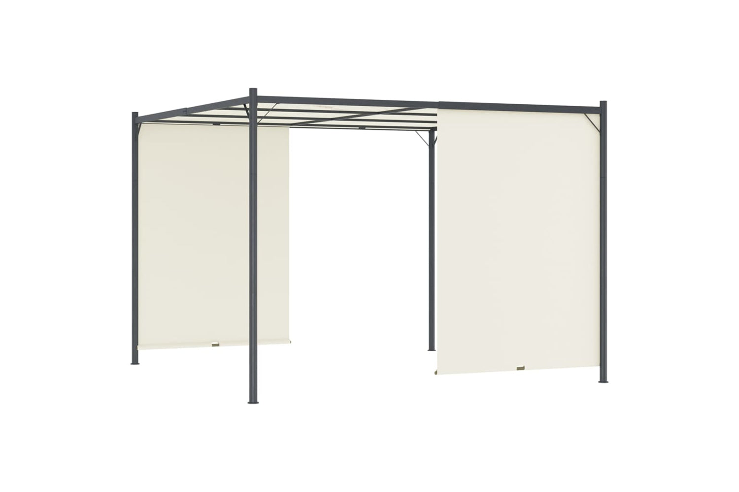 Vidaxl 49323 Pergola With Adjustable Roof Cream White 3x3 M Steel-3