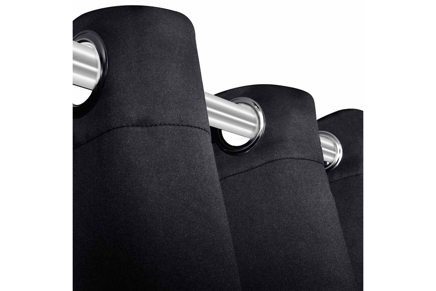 vidaXL 130369 2 Pcs Black Blackout Curtains With Metal Rings 135 X 245cm-4