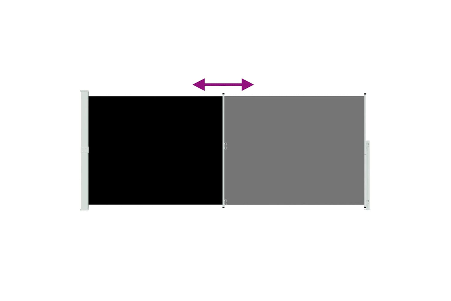 vidaXL 313417 Patio Retractable Side Awning 200x500cm Black-6