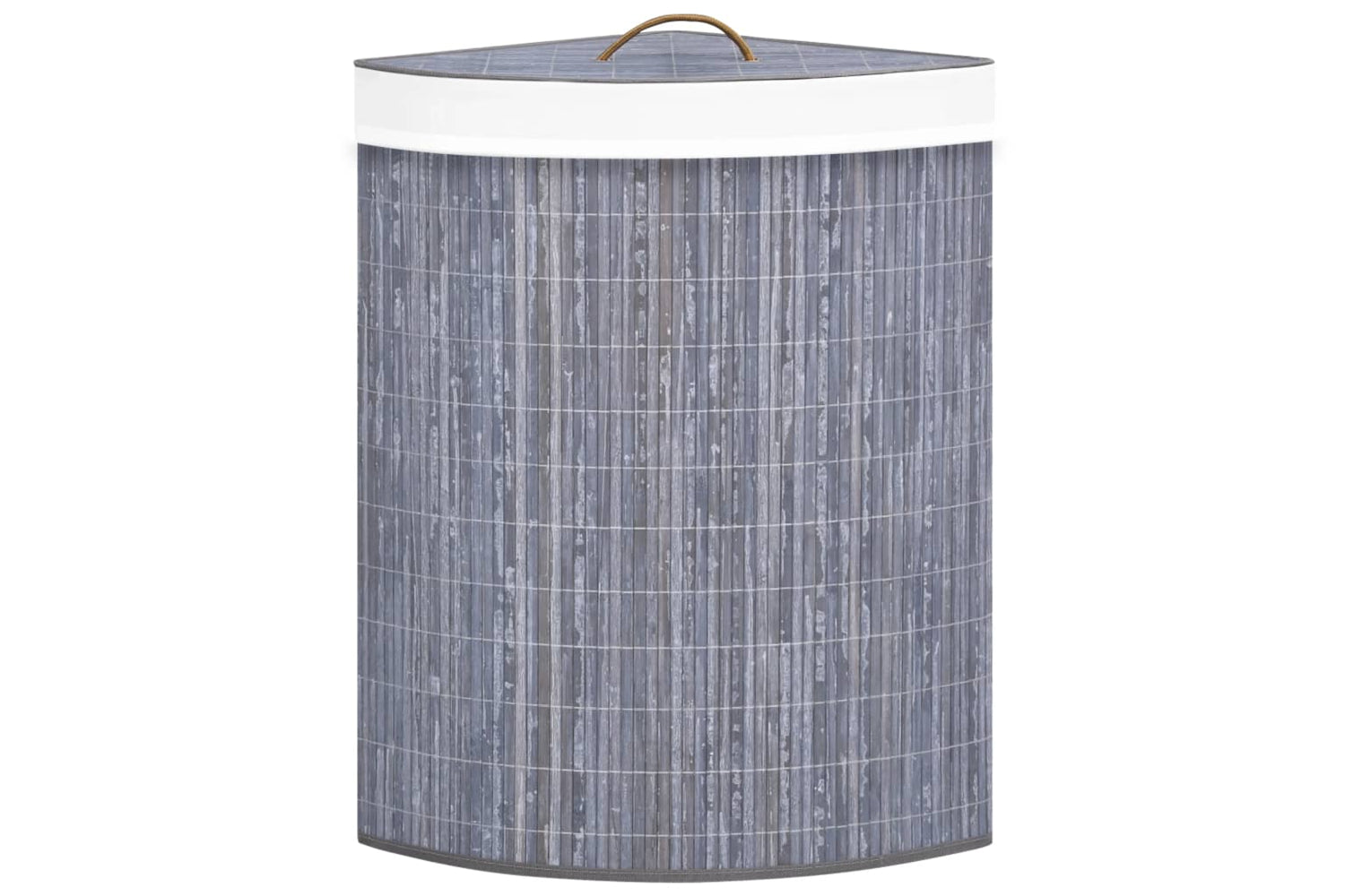 Vidaxl 320761 Bamboo Corner Laundry Basket Grey 60 L-4