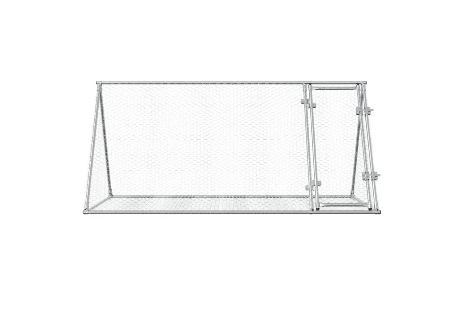 vidaXL 3281530 Rabbit Cage Silver 200x105x91cm Galvanised Steel-4