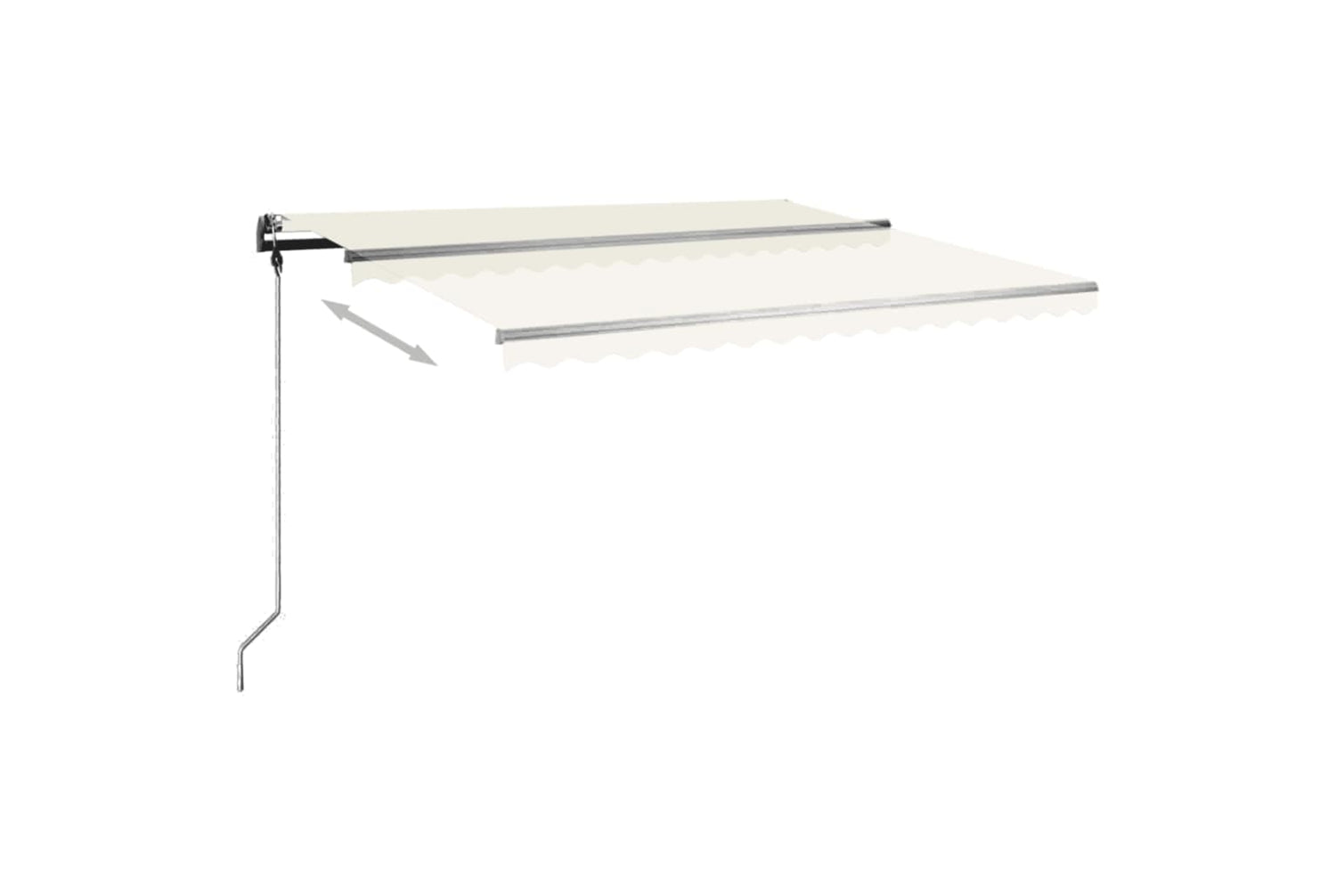 vidaXL 3069837 Freestanding Manual Retractable Awning 450x350cm Cream-5