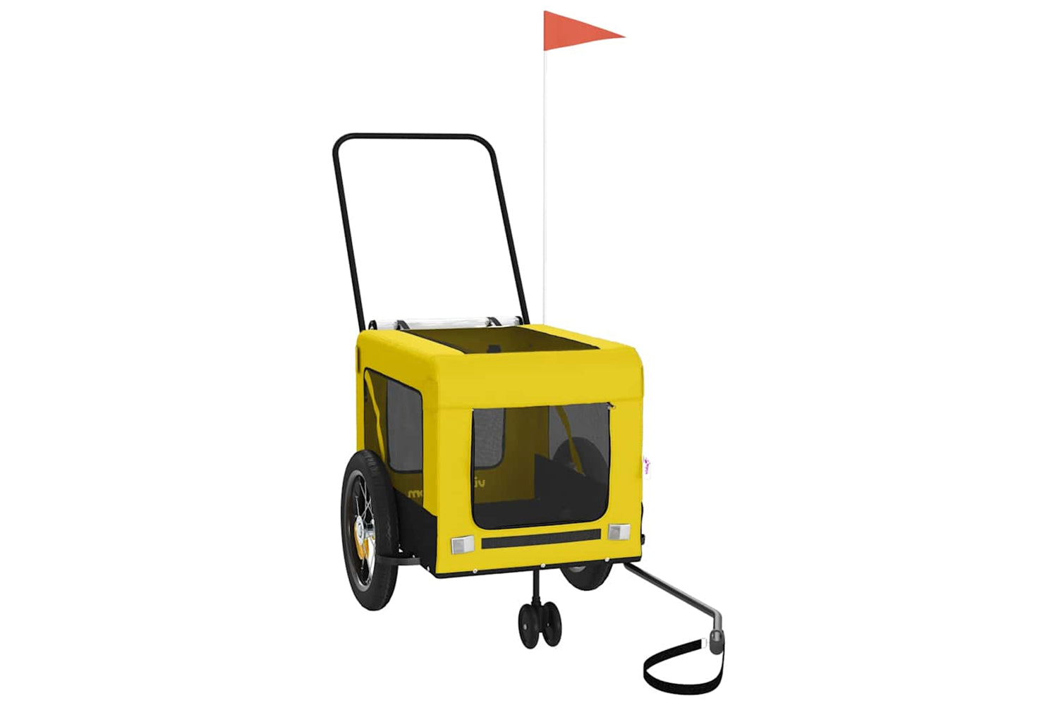 Vidaxl 93945 Pet Bike Trailer Yellow And Black Oxford Fabric And Iron-3