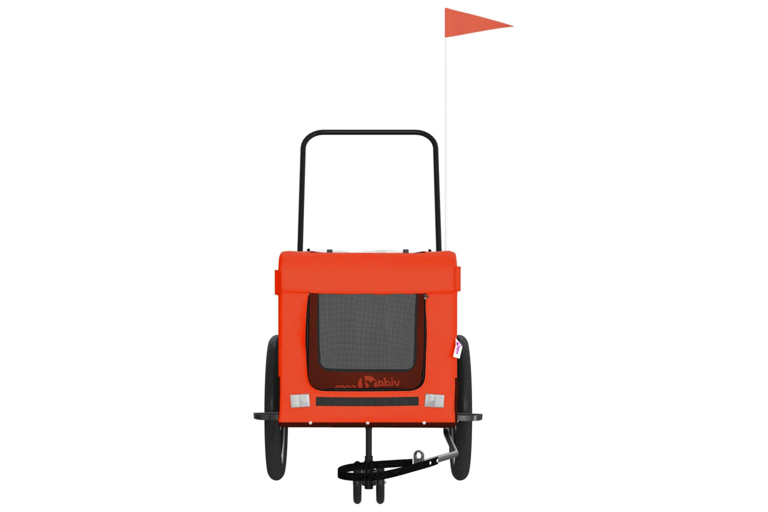 Vidaxl 93942 Pet Bike Trailer Orange And Black Oxford Fabric And Iron-4