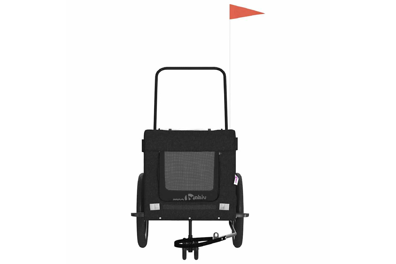 Vidaxl 93947 Pet Bike Trailer Black Oxford Fabric And Iron-4