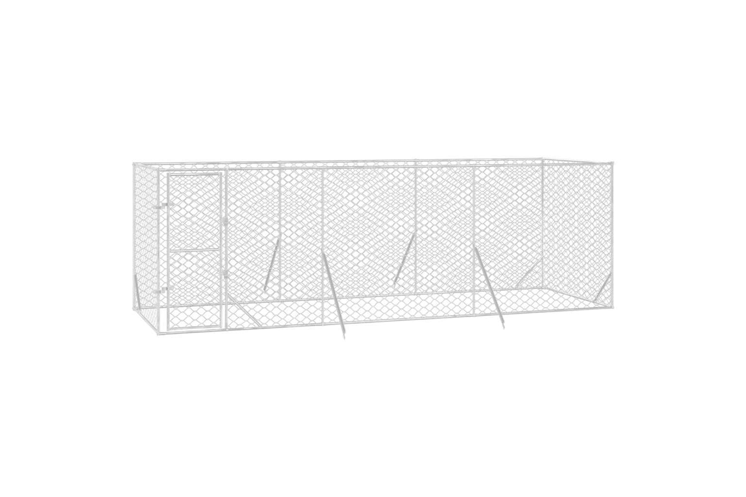 Vidaxl 3190459 Outdoor Dog Kennel Silver 6x2x2 M Galvanised Steel-2