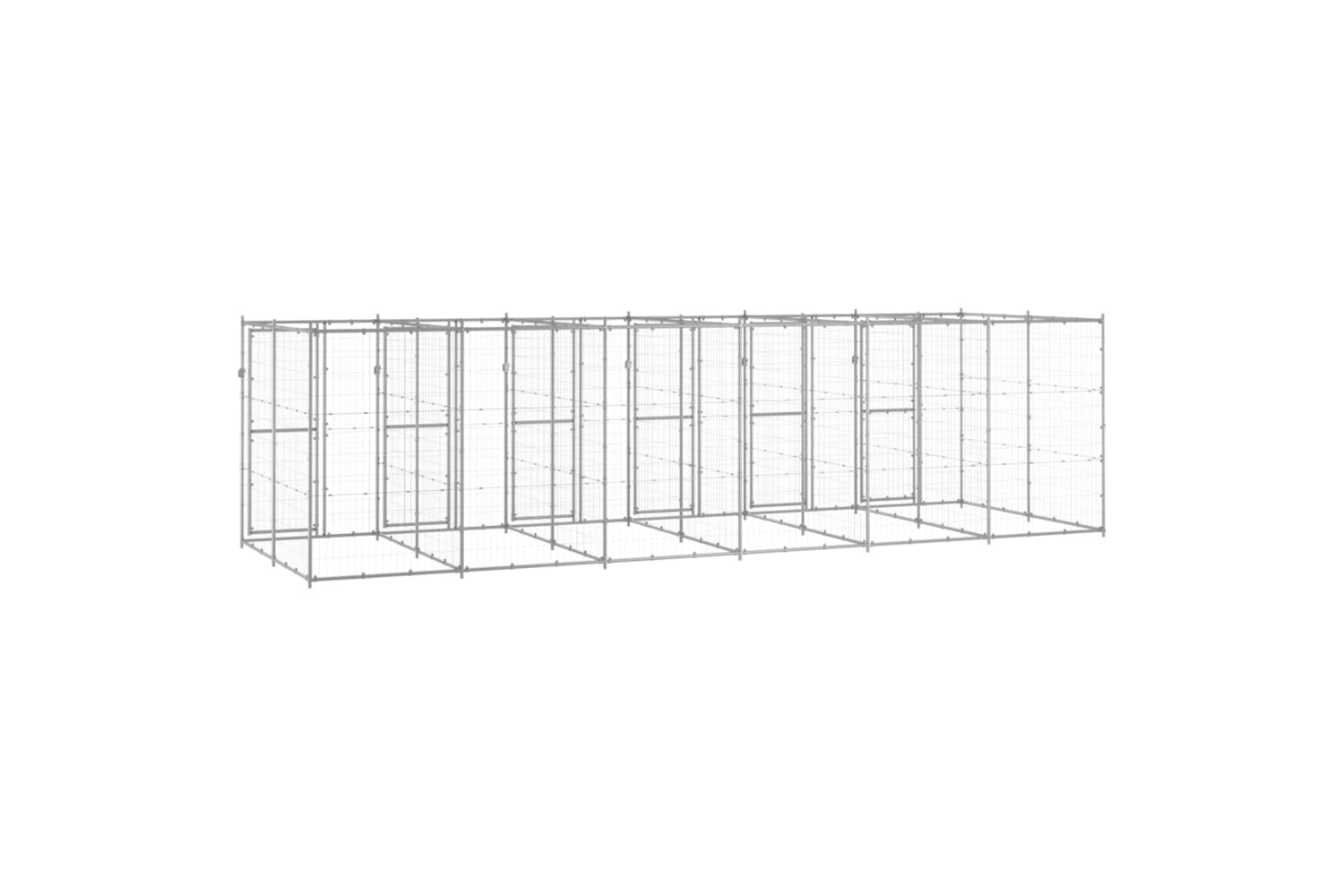 Vidaxl 3082286 Outdoor Dog Kennel Galvanised Steel 14.52 M2-4