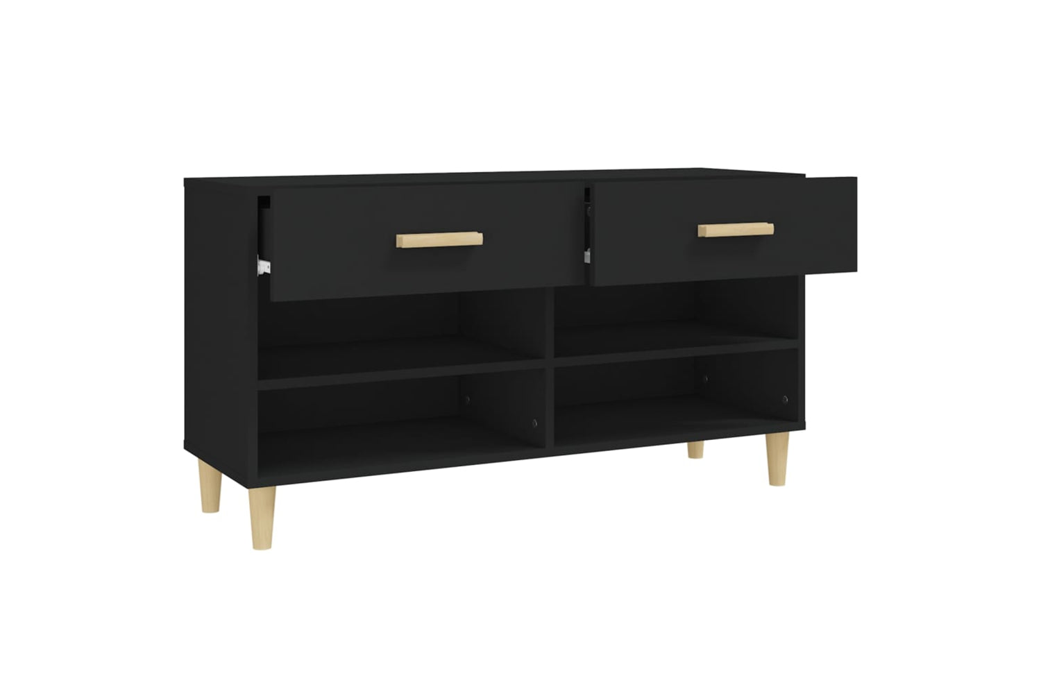 vidaXL 812817 Shoe Cabinet Black 102x35x55cm Engineered Wood-6
