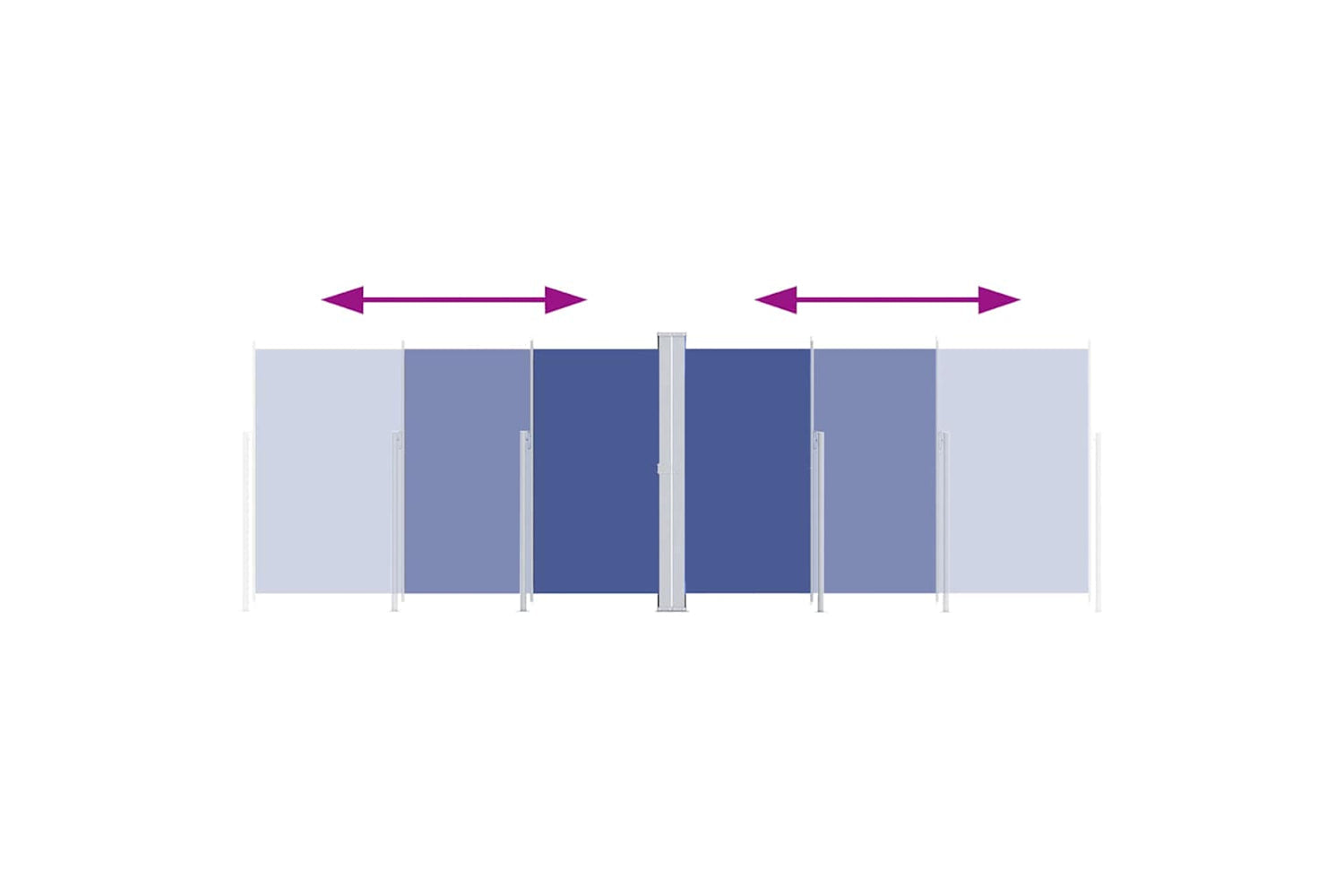 vidaXL 318010 Retractable Side Awning Blue 200x600cm-2