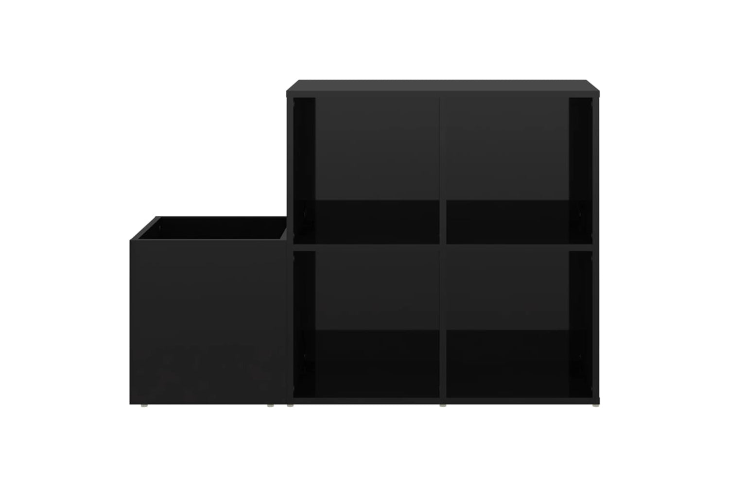vidaXL 808258 Hall Shoe Cabinet High Gloss Black 105x35.5x70cm Engineered Wood-4