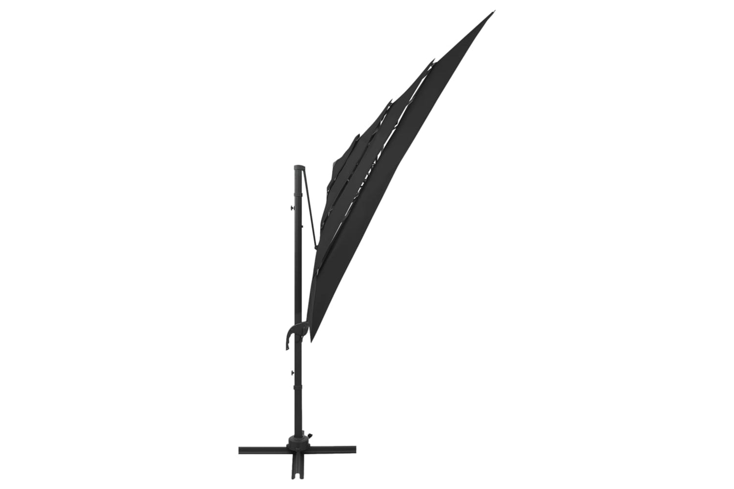vidaXL 313826 4-tier Parasol With Aluminium Pole Black 250x250cm-4