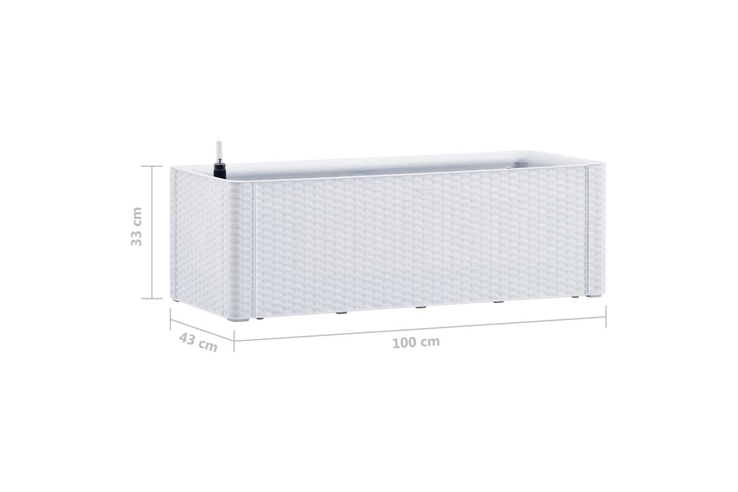 vidaXL 313959 Garden Raised Bed With Self Watering System White 100x43x33cm-6