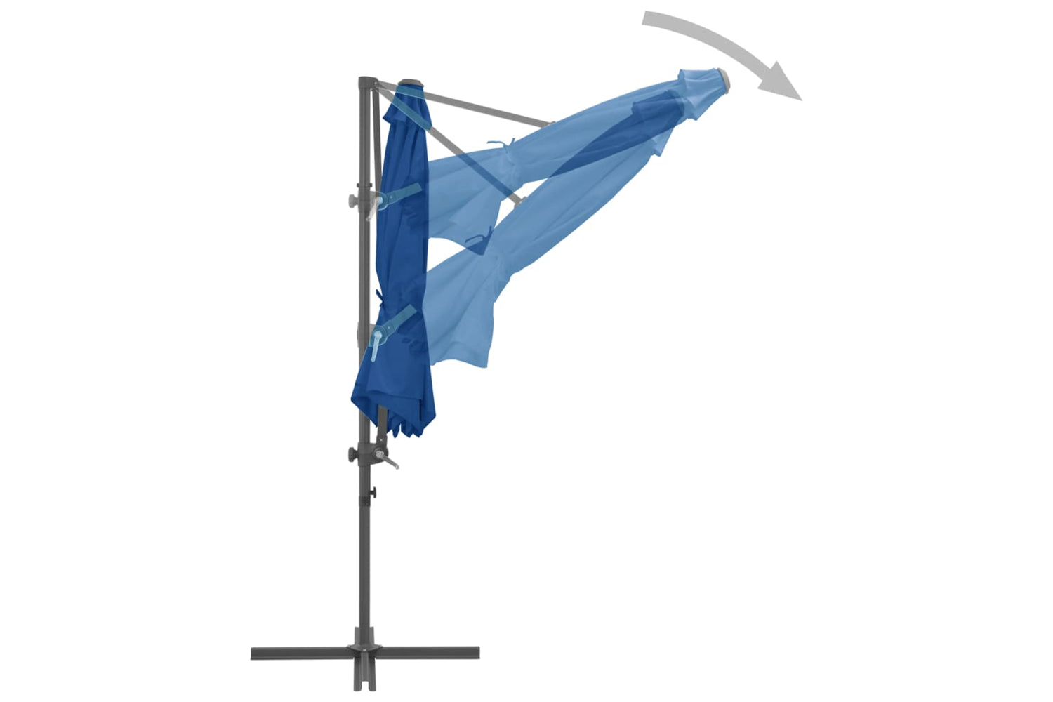 vidaXL 46999 Cantilever Umbrella With Steel Pole Azure Blue 300cm-5