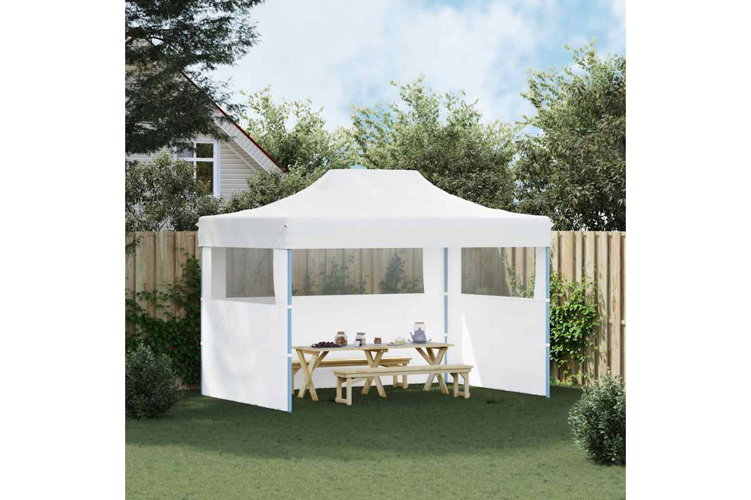 Vidaxl Professional Folding Party Tent With 3 Sidewalls 3x4 M Steel White-2