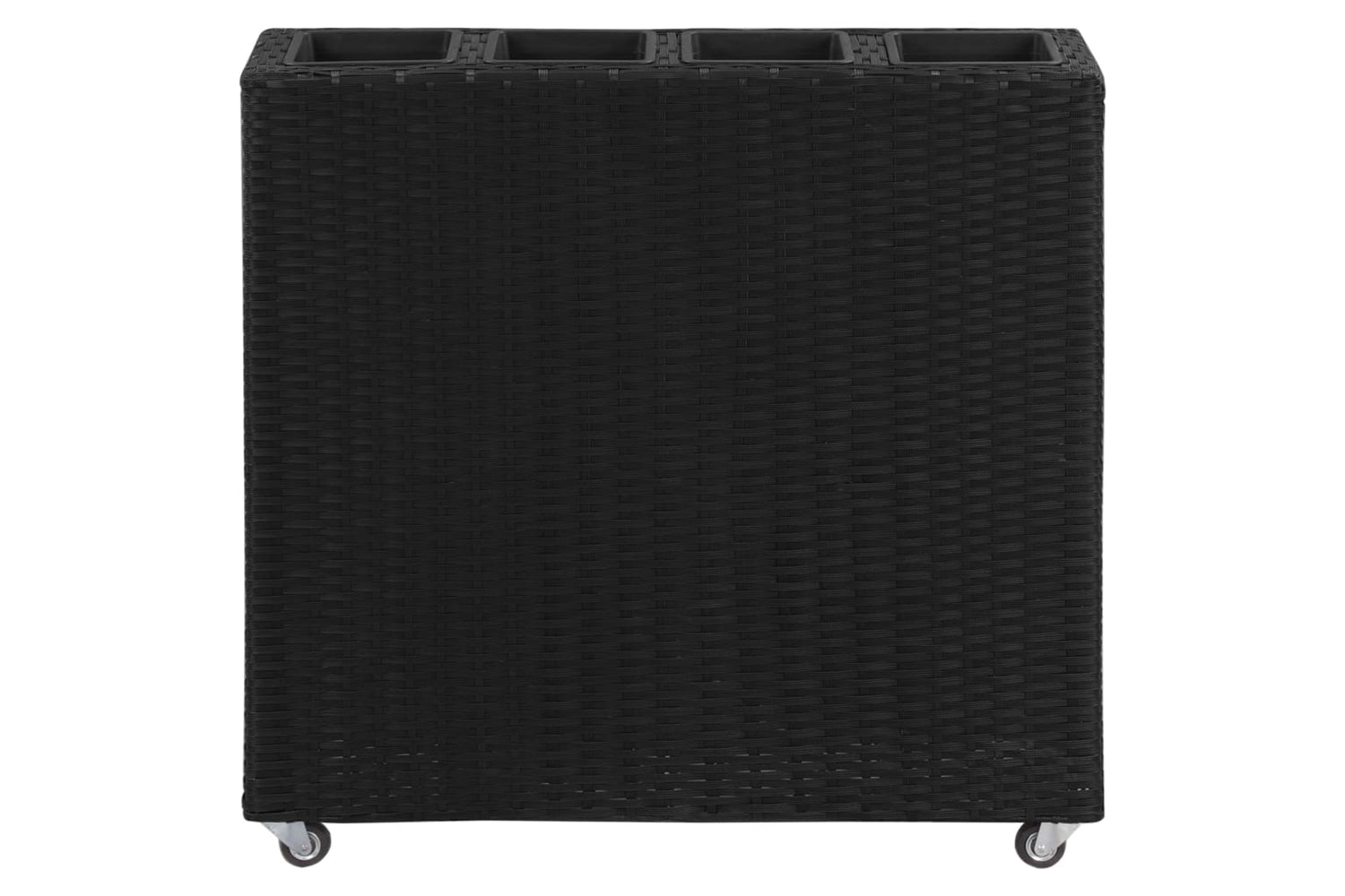 vidaXL 46948 Garden Raised Bed With 4 Pots 80x22x79cm Poly Rattan Black-2