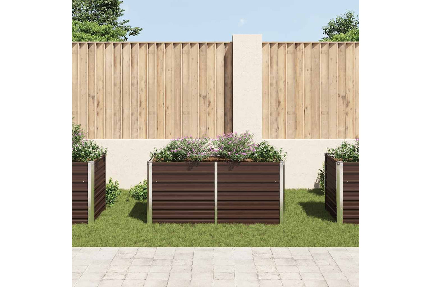 vidaXL 45709 Raised Garden Bed Brown 160x80x77cm Galvanised Steel-2