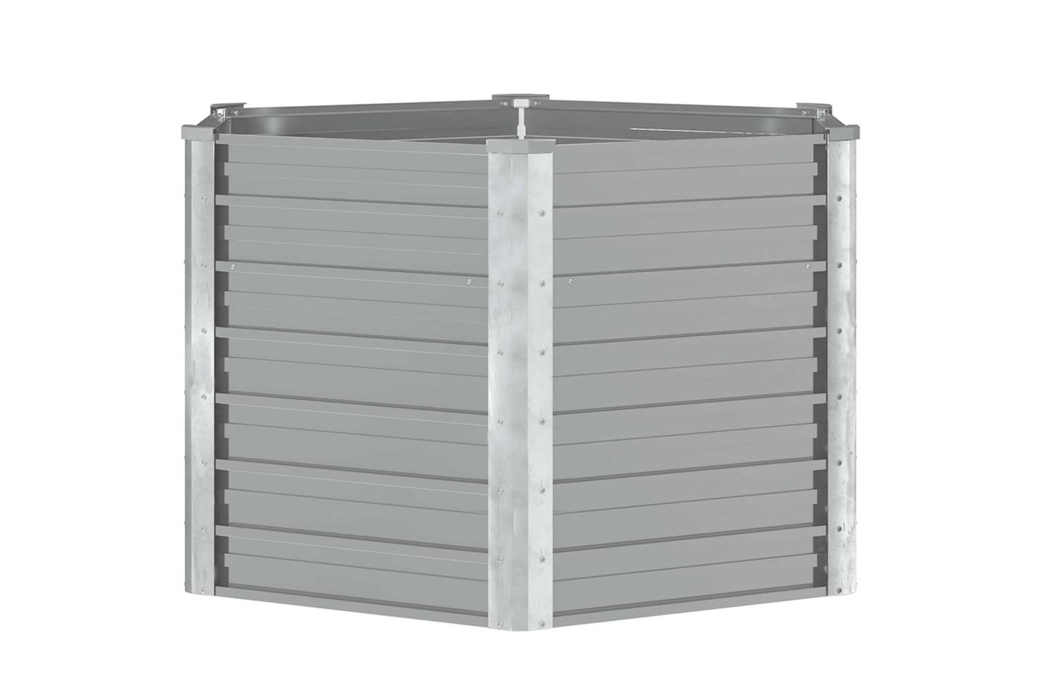 Vidaxl Garden Raised Bed Galvanised Steel 129x129x77 Cm Grey-4