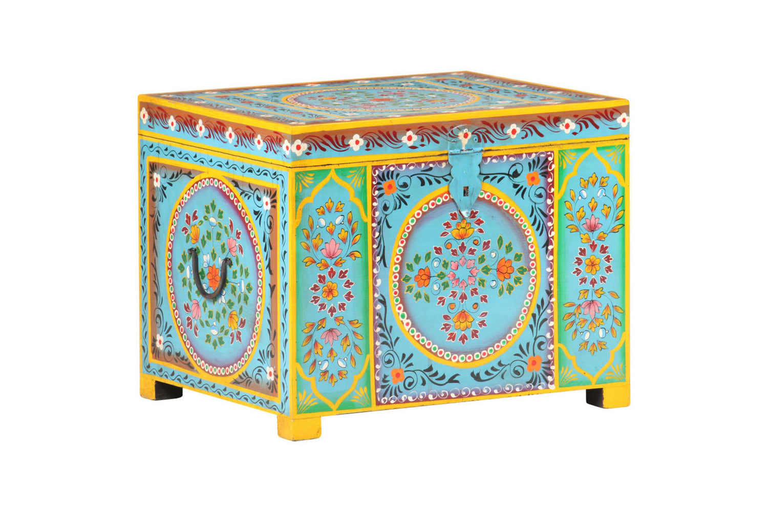 vidaXL 323540 Hand Painted Storage Box 50x40x40cm Solid Mango Wood-8