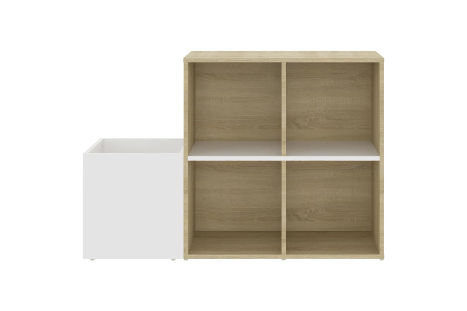 vidaXL 808256 Hall Shoe Cabinet White And Sonoma Oak 105x35.5x70cm Engineered Wood-4