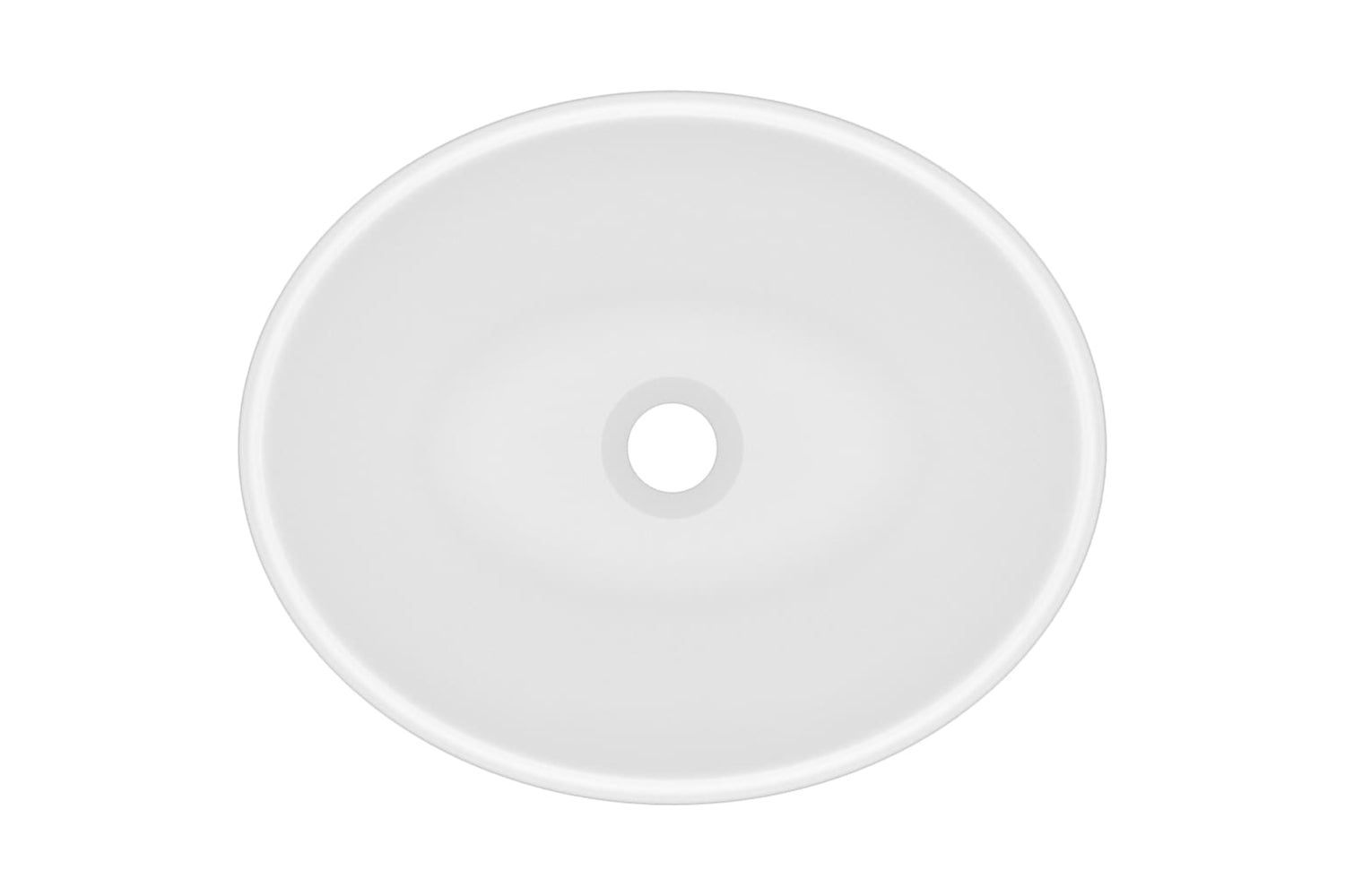 vidaXL 146921 Luxury Basin Oval-shaped Matt White 40x33cm Ceramic-3