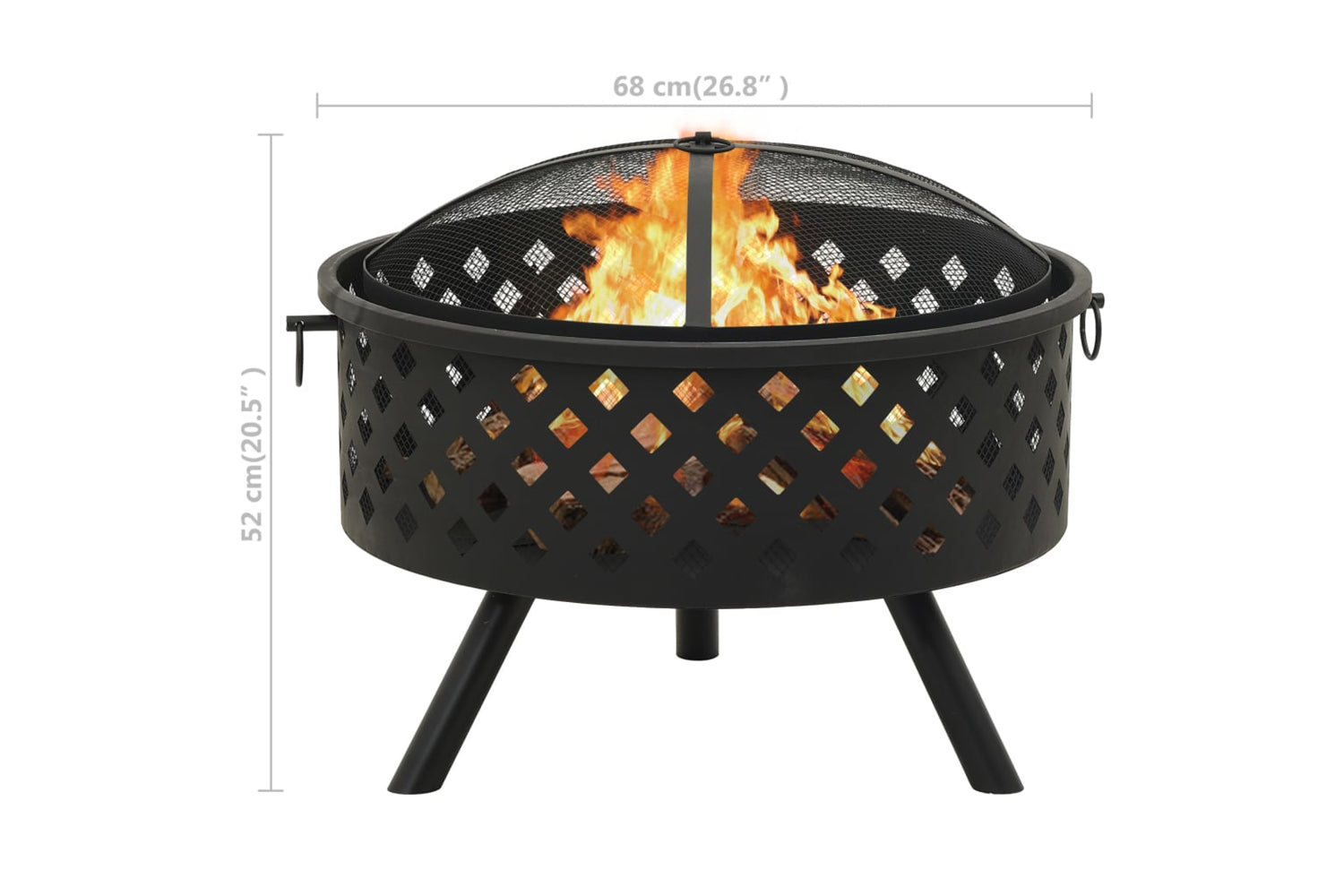 vidaXL 311890 Fire Pit With Poker 68cm Xxl Steel-8