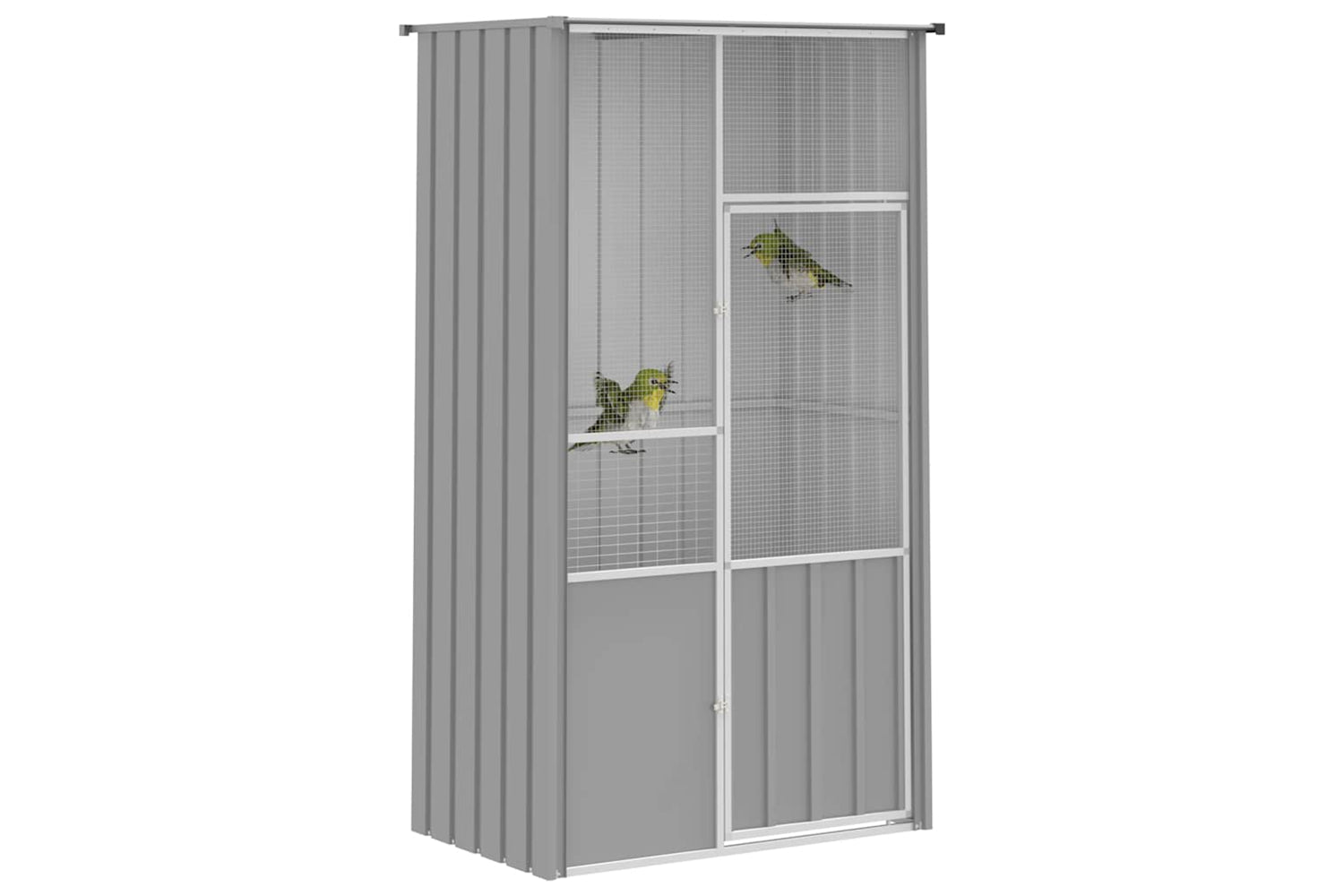 Vidaxl Bird Cage Grey 115x78x200 Cm Galvanised Steel-4