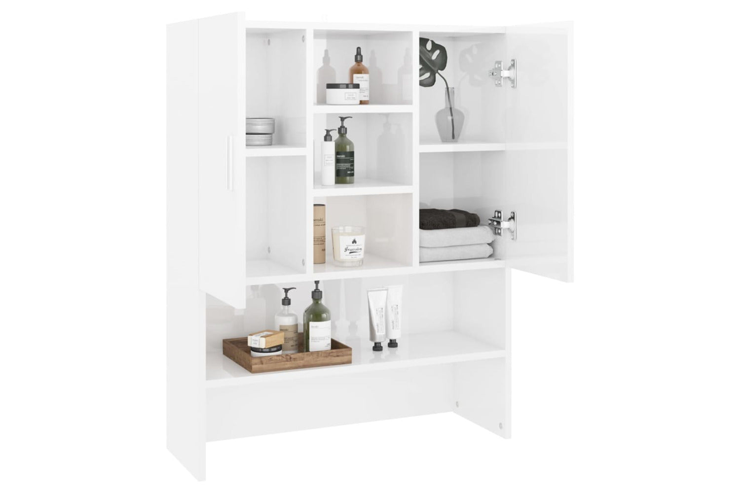vidaXL 808392 Washing Machine Cabinet High Gloss White 70.5x25.5x90cm-3