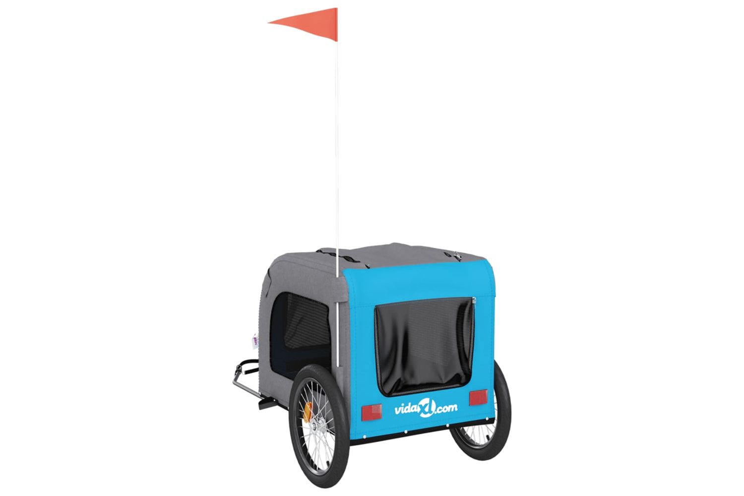 Vidaxl 93841 Pet Bike Trailer Blue And Grey Oxford Fabric&iron-7