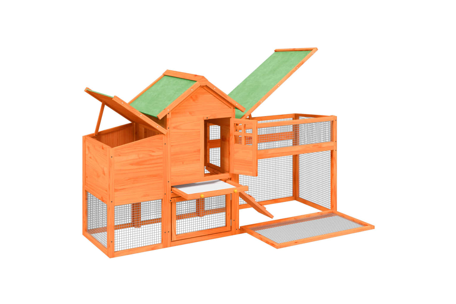 vidaXL 172228 Chicken Coop Brown 186.5x58.5x113cm Solid Wood Pine-4