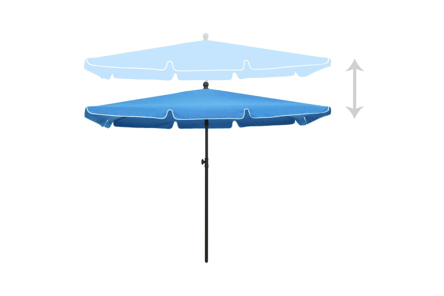 vidaXL 315550 Garden Parasol With Pole 210x140cm Azure Blue-3