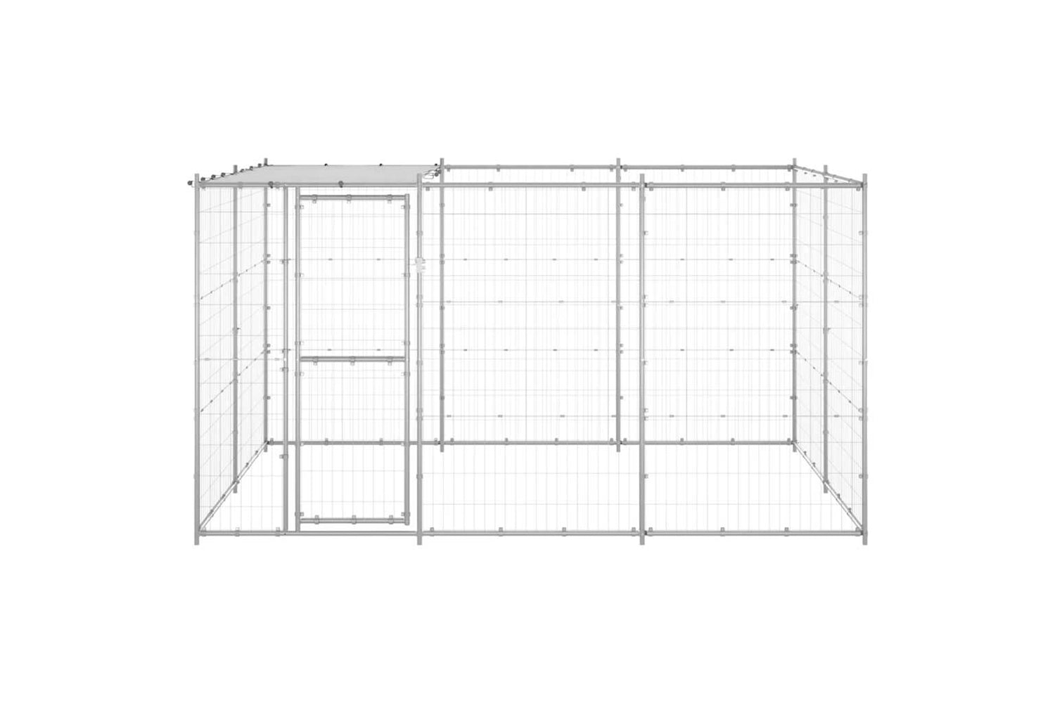 Vidaxl 3082303 Outdoor Dog Kennel Galvanised Steel With Roof 7.26 M2-3