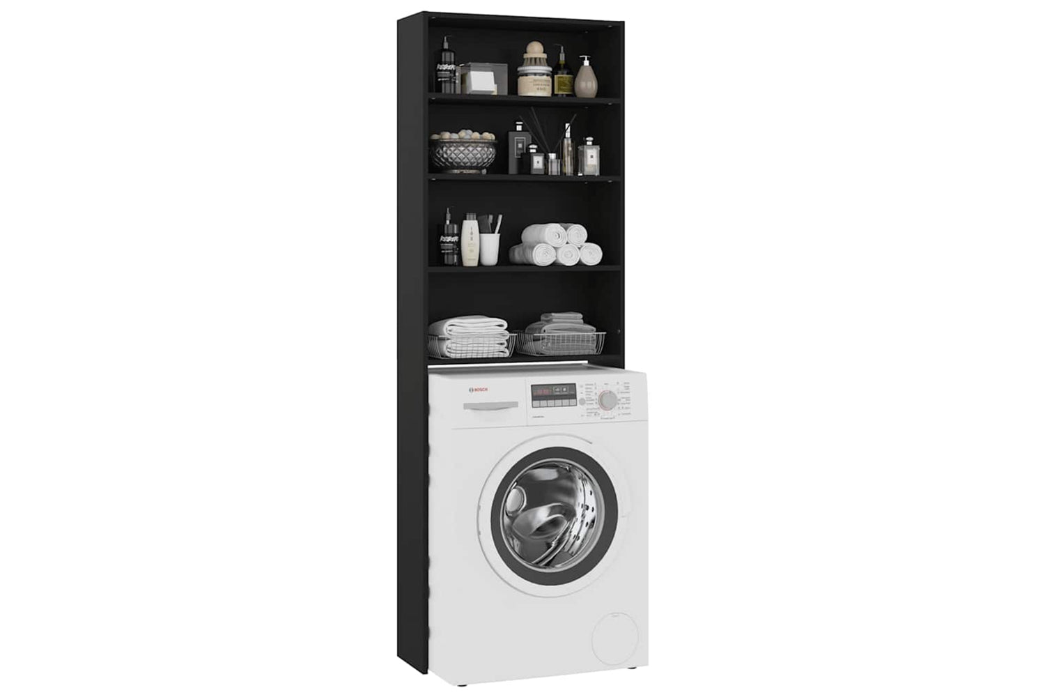 vidaXL 808405 Washing Machine Cabinet Black 64x24x190cm-4