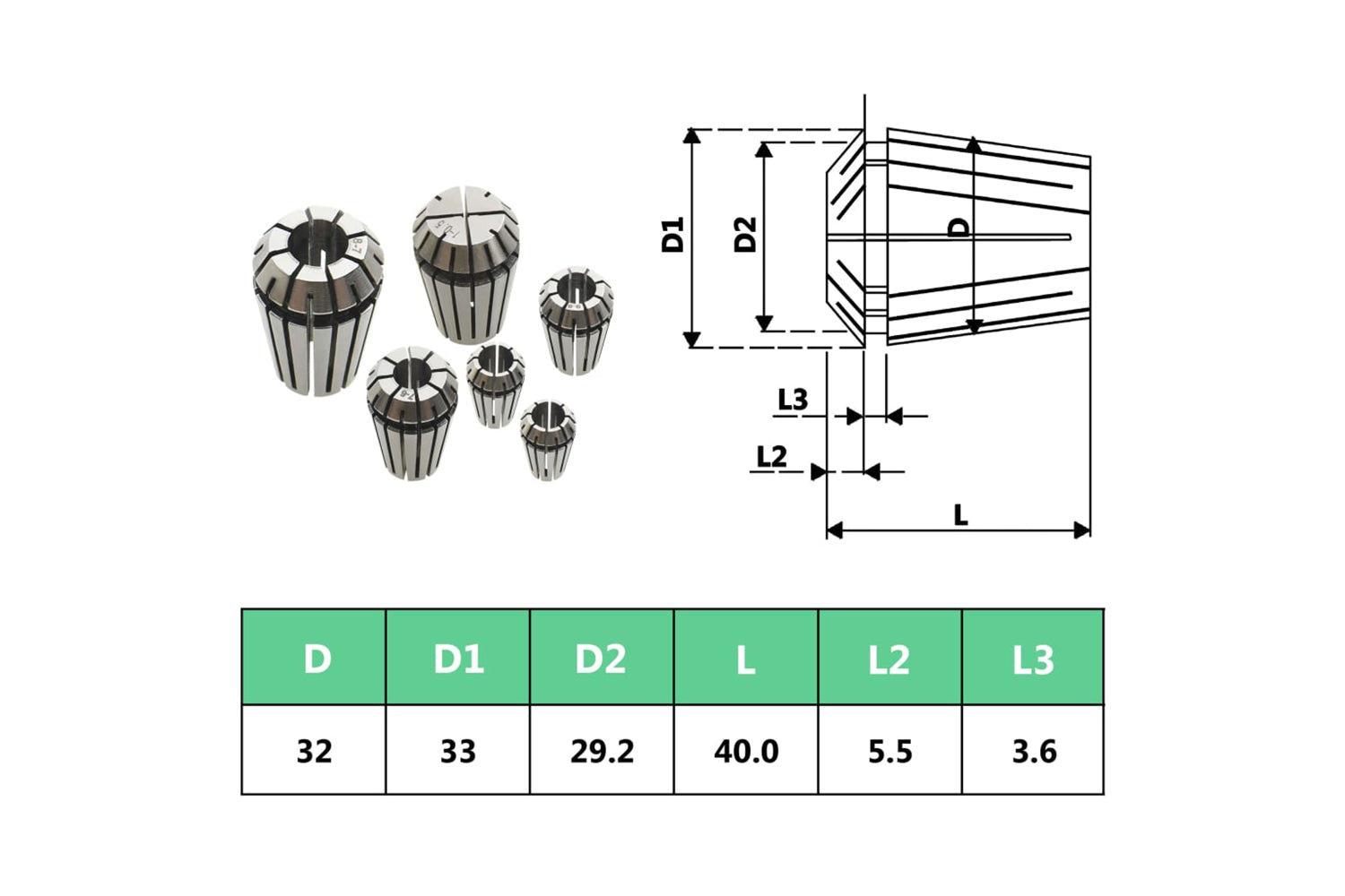 Vidaxl 146724 Er32 Collets 19 Pcs Turning Tool Set-8