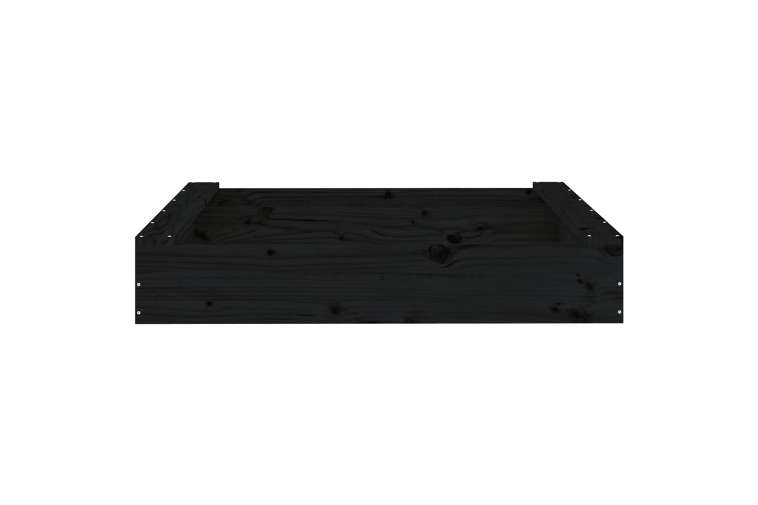 vidaXL 825034 Sandbox With Seats Black Square Solid Wood Pine-3