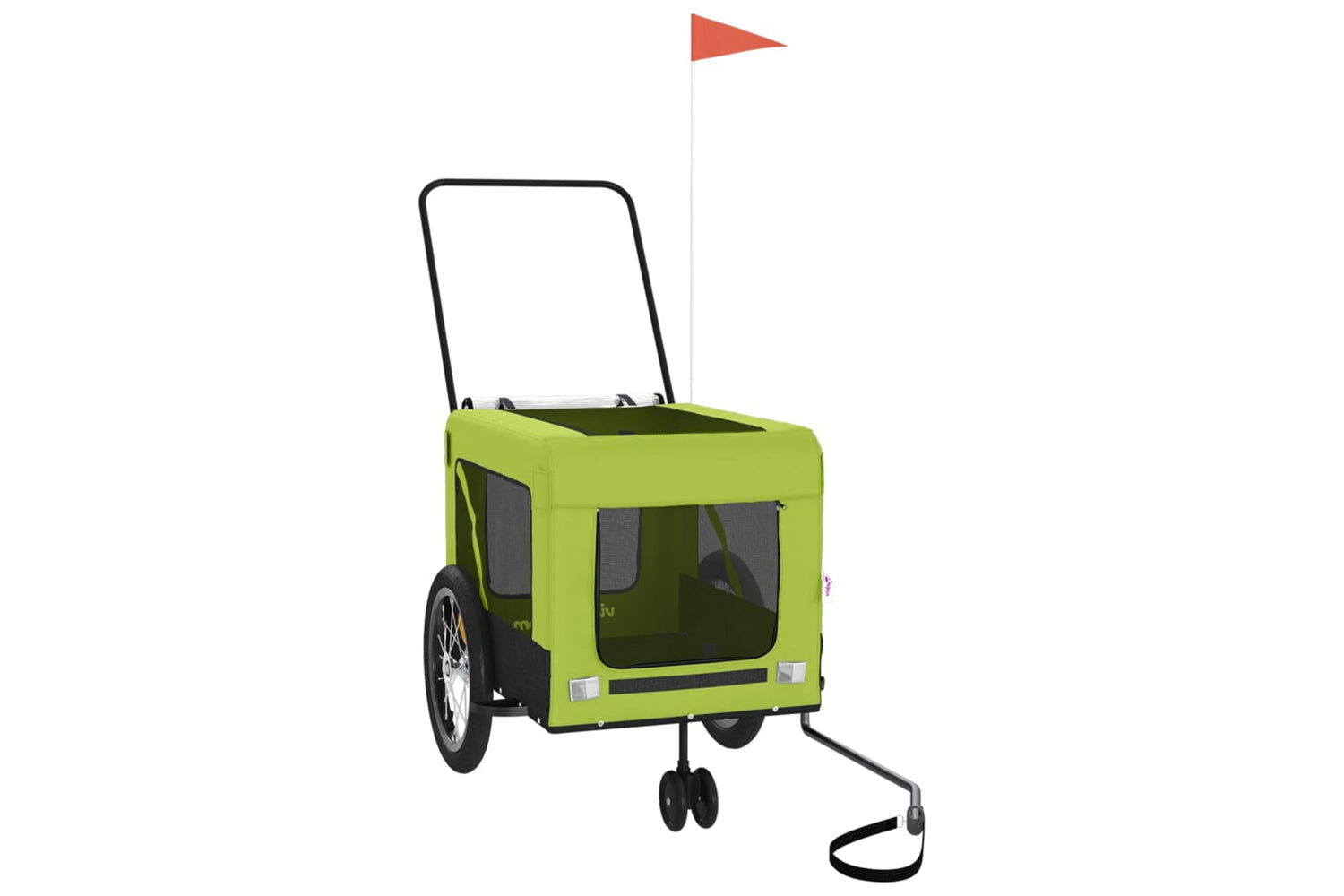Vidaxl 93941 Pet Bike Trailer Green And Black Oxford Fabric And Iron-3