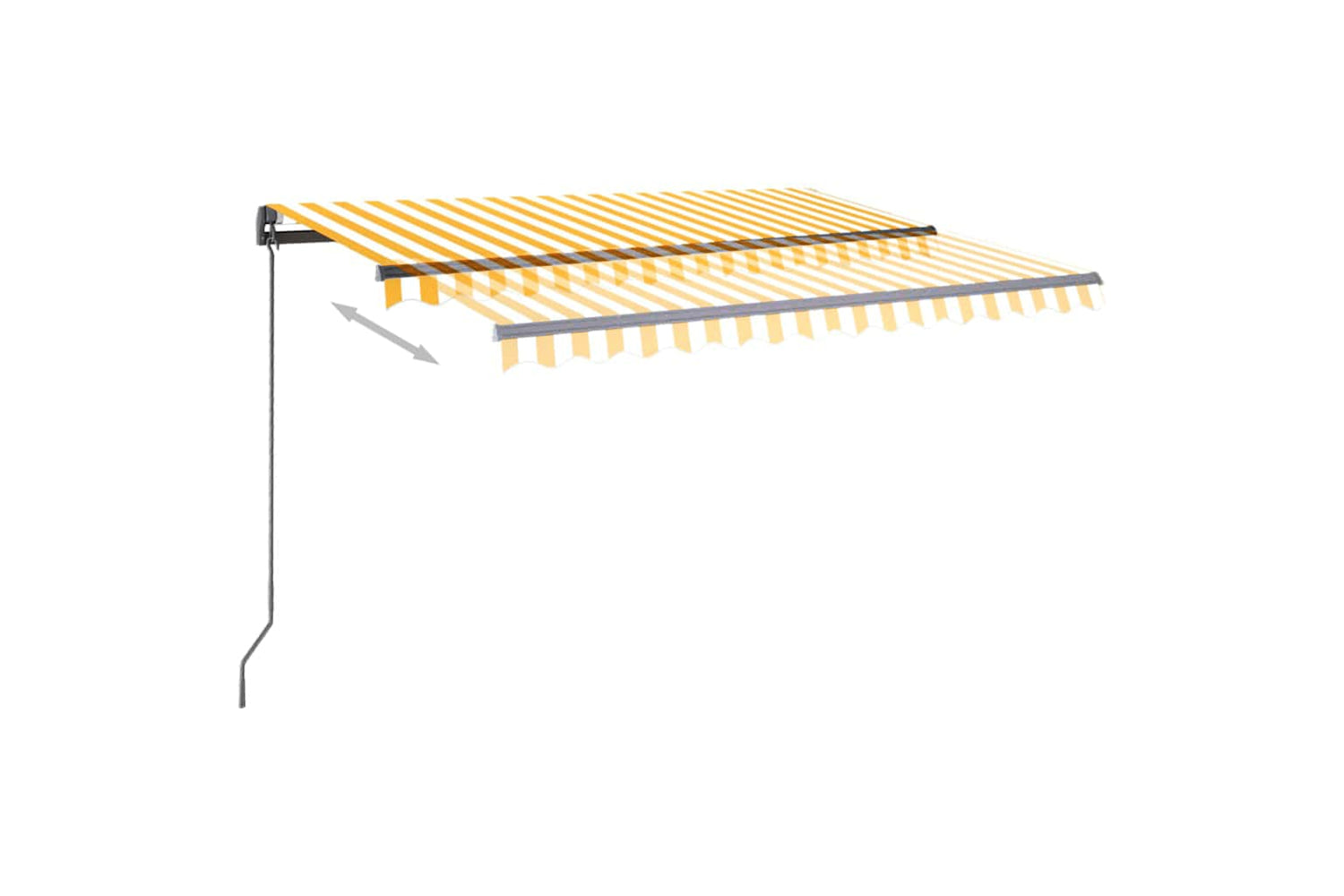 Vidaxl Manual Retractable Awning With Led 3x2.5 M Yellow And White-3