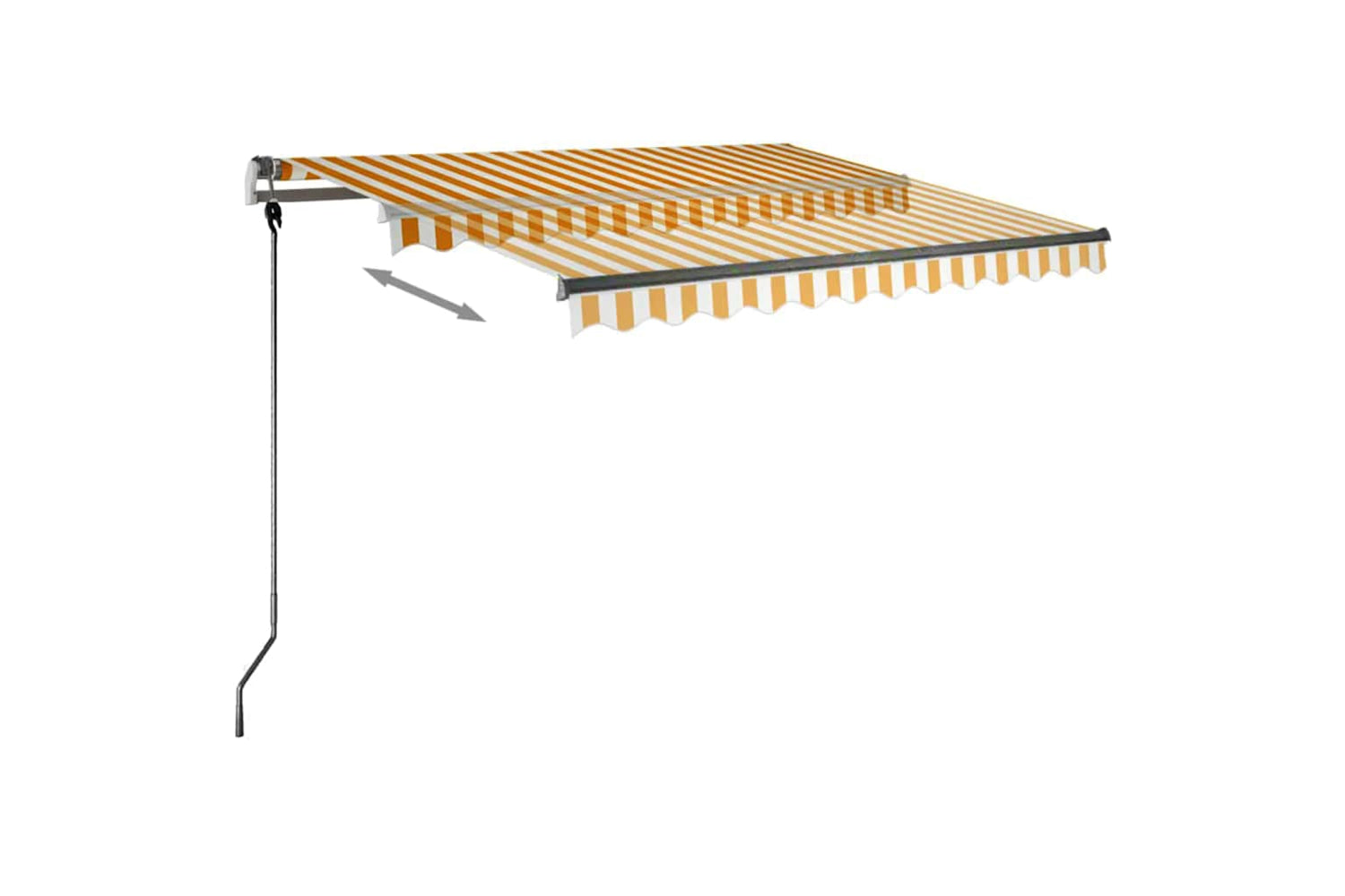 Vidaxl Manual Retractable Awning With Led 300x250 Cm Yellow And White-5