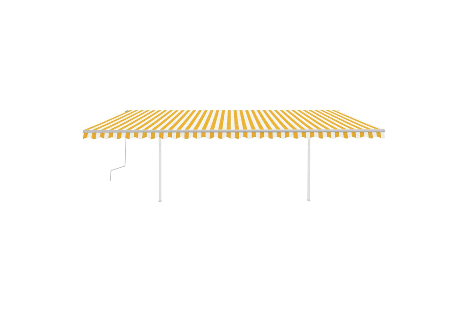 Vidaxl 3070083 Manual Retractable Awning With Led 6x3.5 M Yellow And White-3