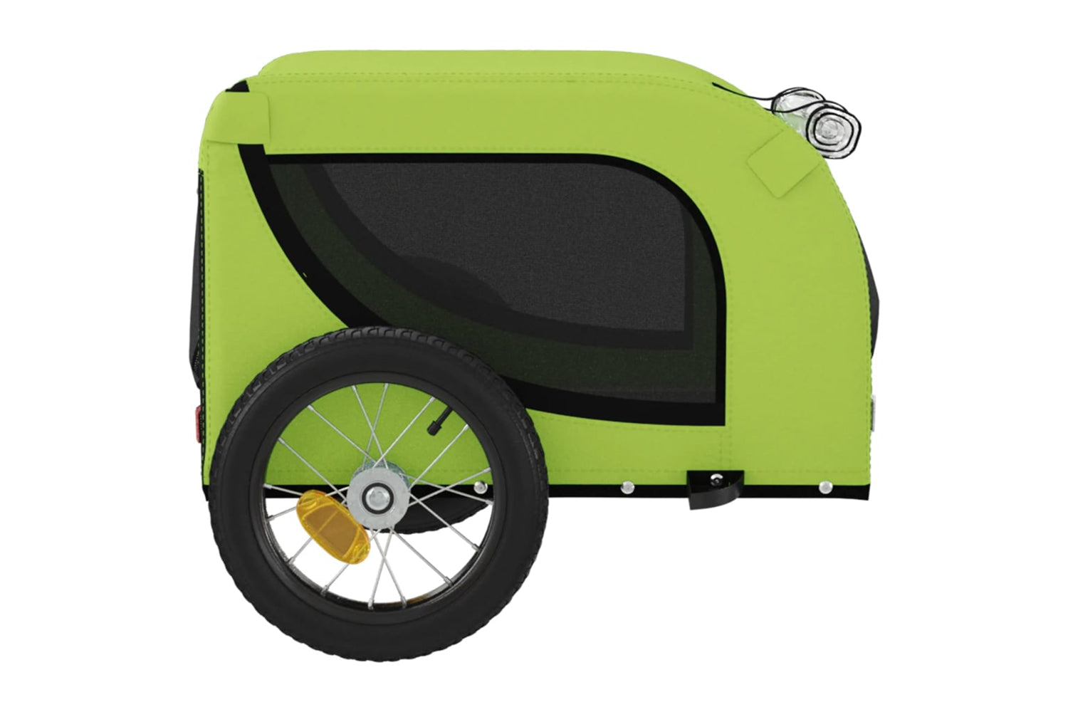 Vidaxl 93997 Pet Bike Trailer Green And Black Oxford Fabric And Iron-5