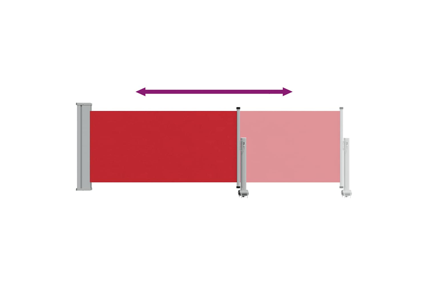 vidaXL 48363 Patio Retractable Side Awning 80x300cm Red-6