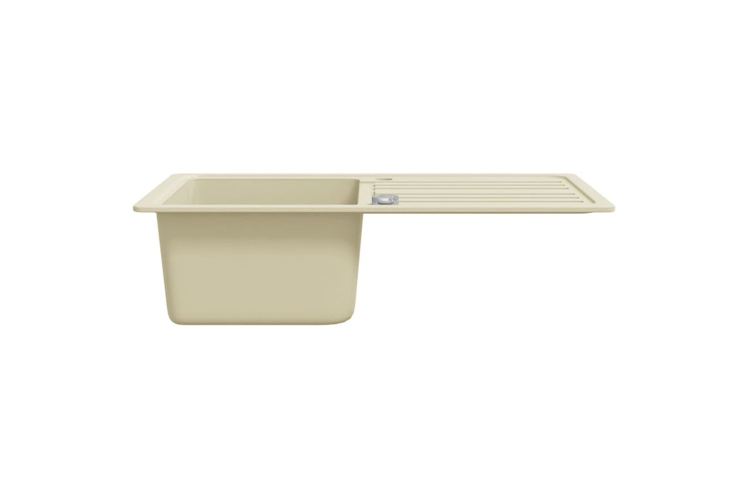 Vidaxl Granite Kitchen Sink Single Basin Beige-4